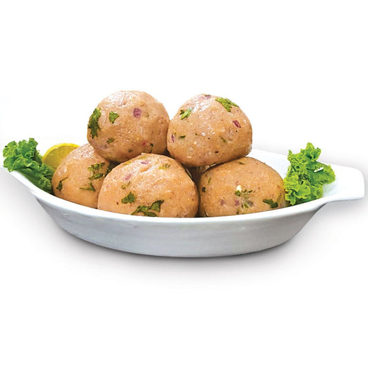 Frozen Chicken Koftay - Traditional, handcrafted chicken koftas made with high-quality ingredients and spices, weighing 60 grams each. Conveniently packed for a homemade taste experience, blending tradition and modern convenience.