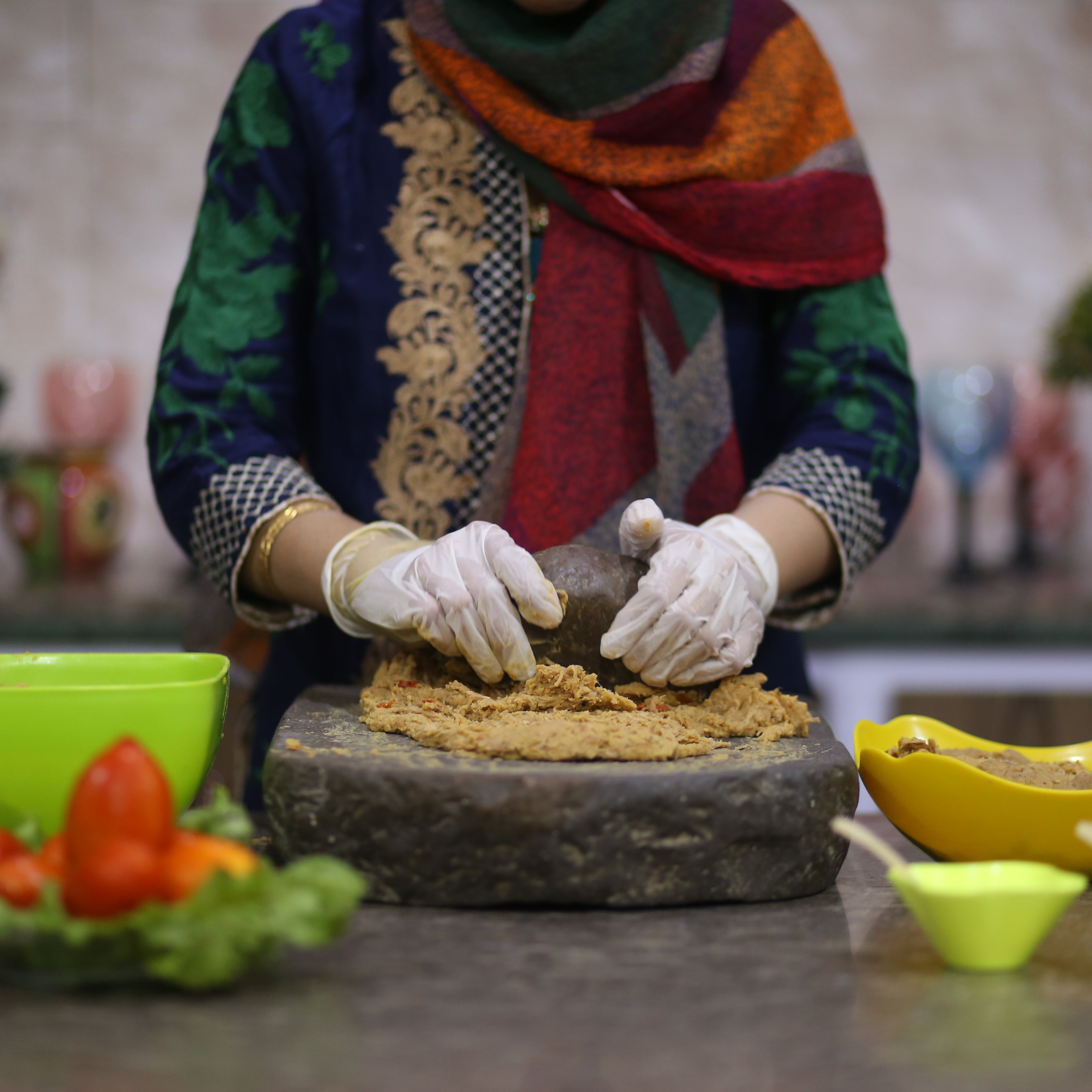 Savor the rich flavor of our Premium Chicken Shami Kebab, crafted with the traditional stone grinding method. The image shows golden-brown, tender kebabs, with a smooth texture that melts in your mouth. Made with finely ground chicken and spices, they offer an authentic taste and superior texture, ensuring every bite is full of heritage.